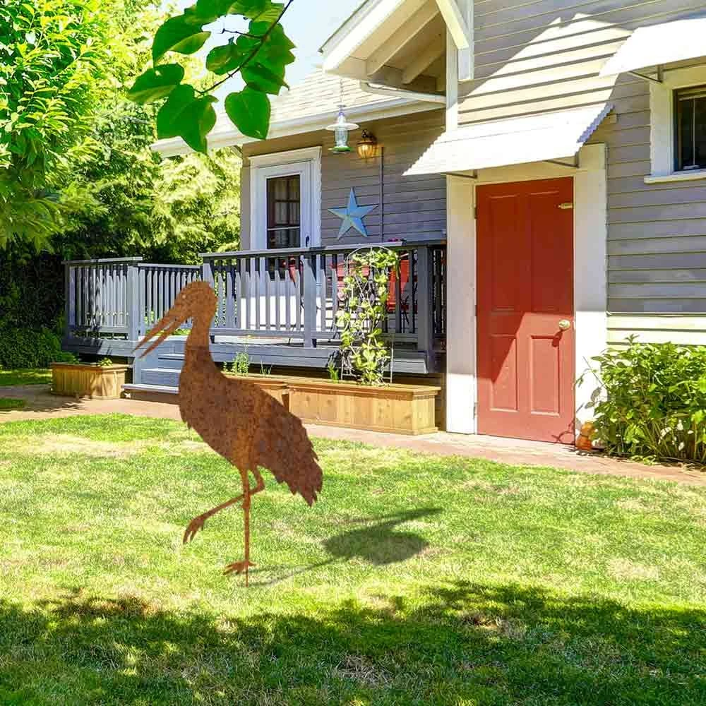 Edelrost Storch Mit Stecker 115cm – Bild 4