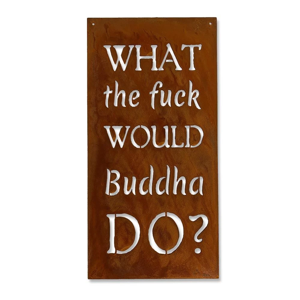 Edelrost Schild Buddha