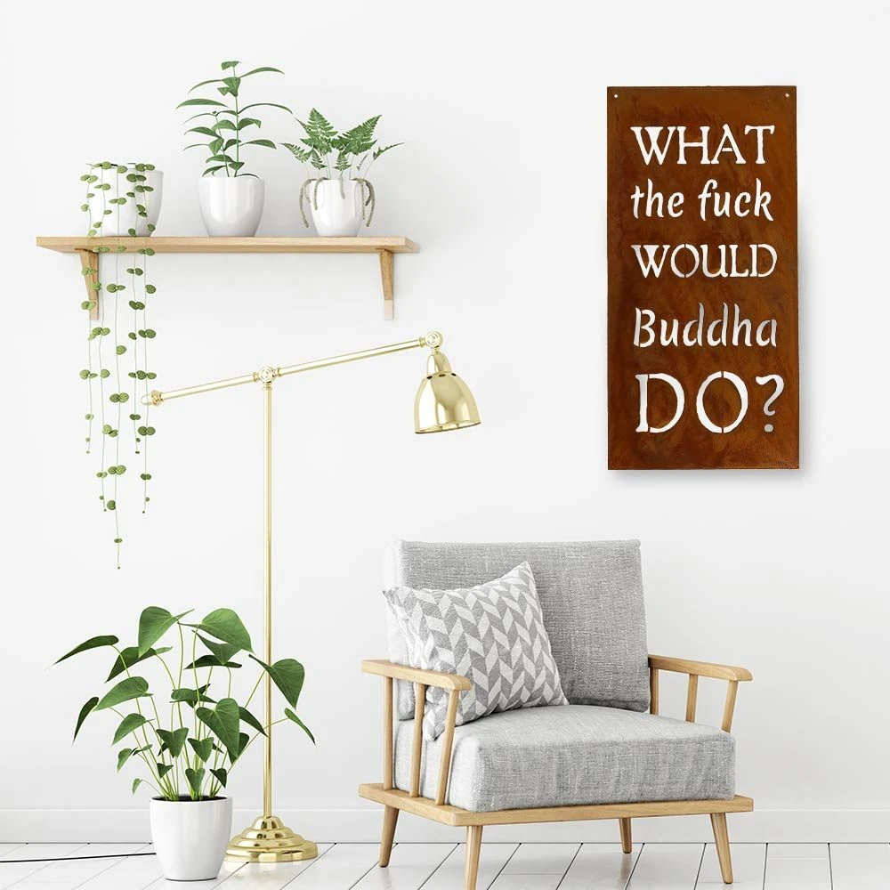 Edelrost Schild Buddha – Bild 2