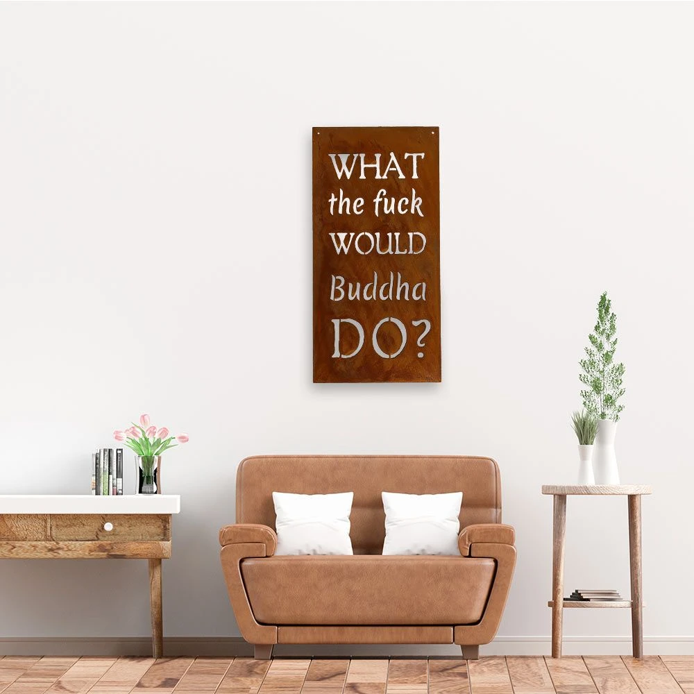 Edelrost Schild Buddha – Bild 3