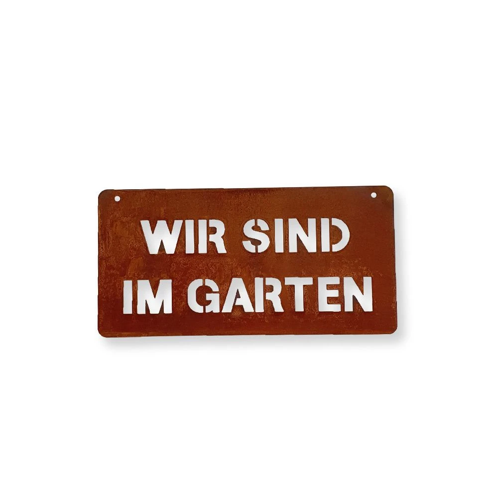 Edelrost Schild Im Garten