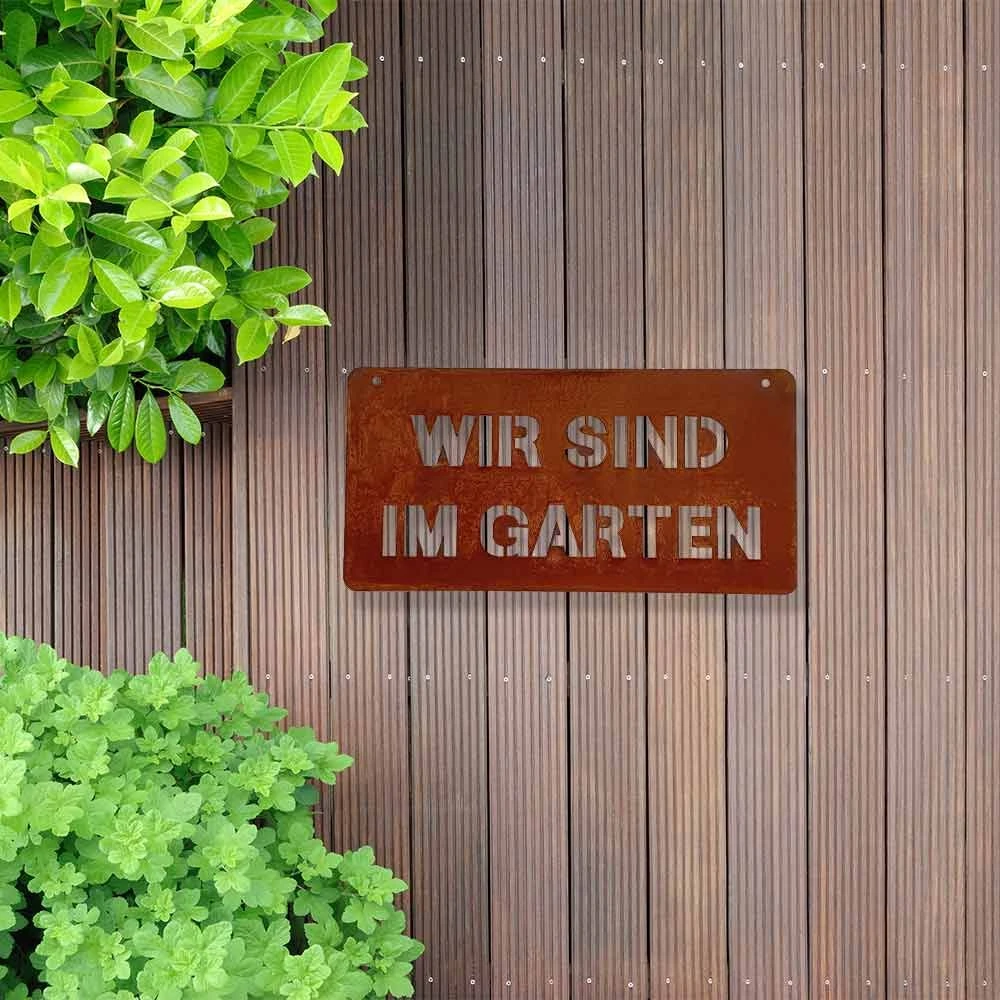 Edelrost Schild Im Garten – Bild 2