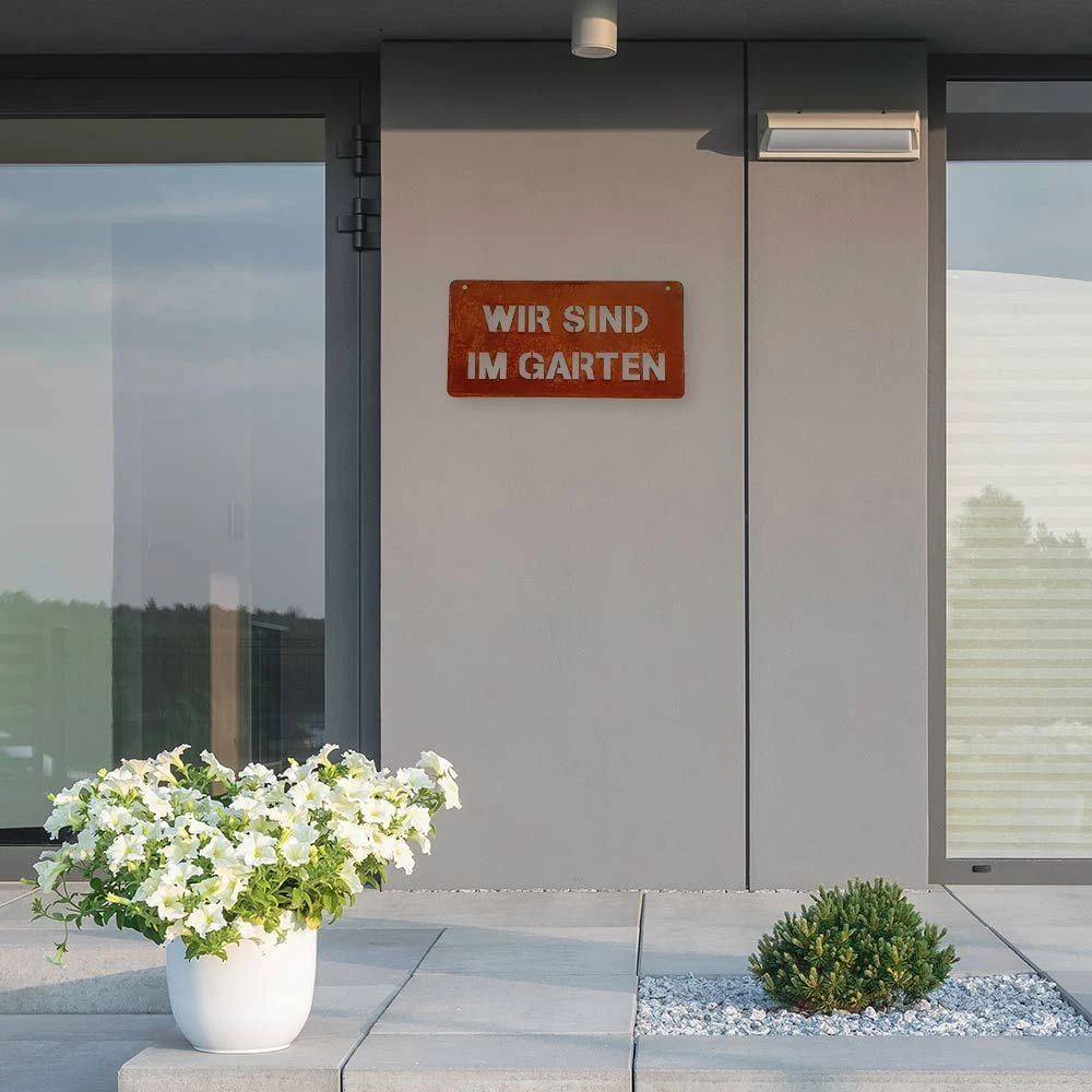 Edelrost Schild Im Garten – Bild 3