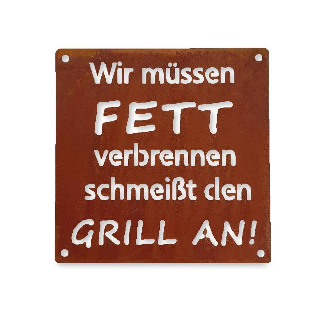 Edelrost Schild Grill Saison