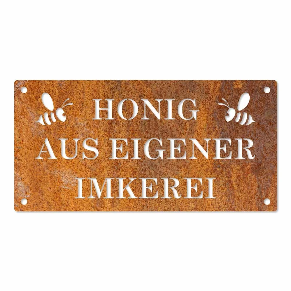 Edelrost Schild Honig Aus Eigener Imkerei