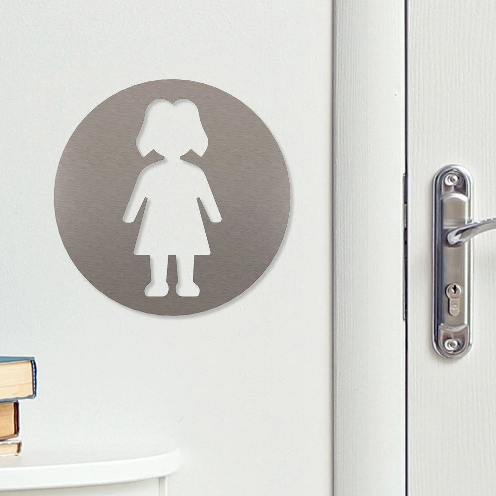 Damen Piktogramm Rund Aus Edelstahl – Bild 2