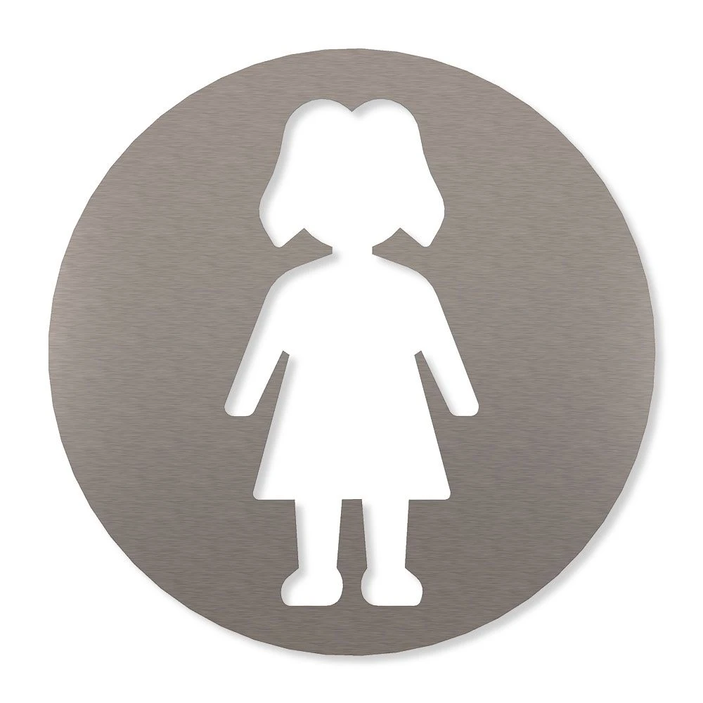 Damen Piktogramm Rund Aus Edelstahl