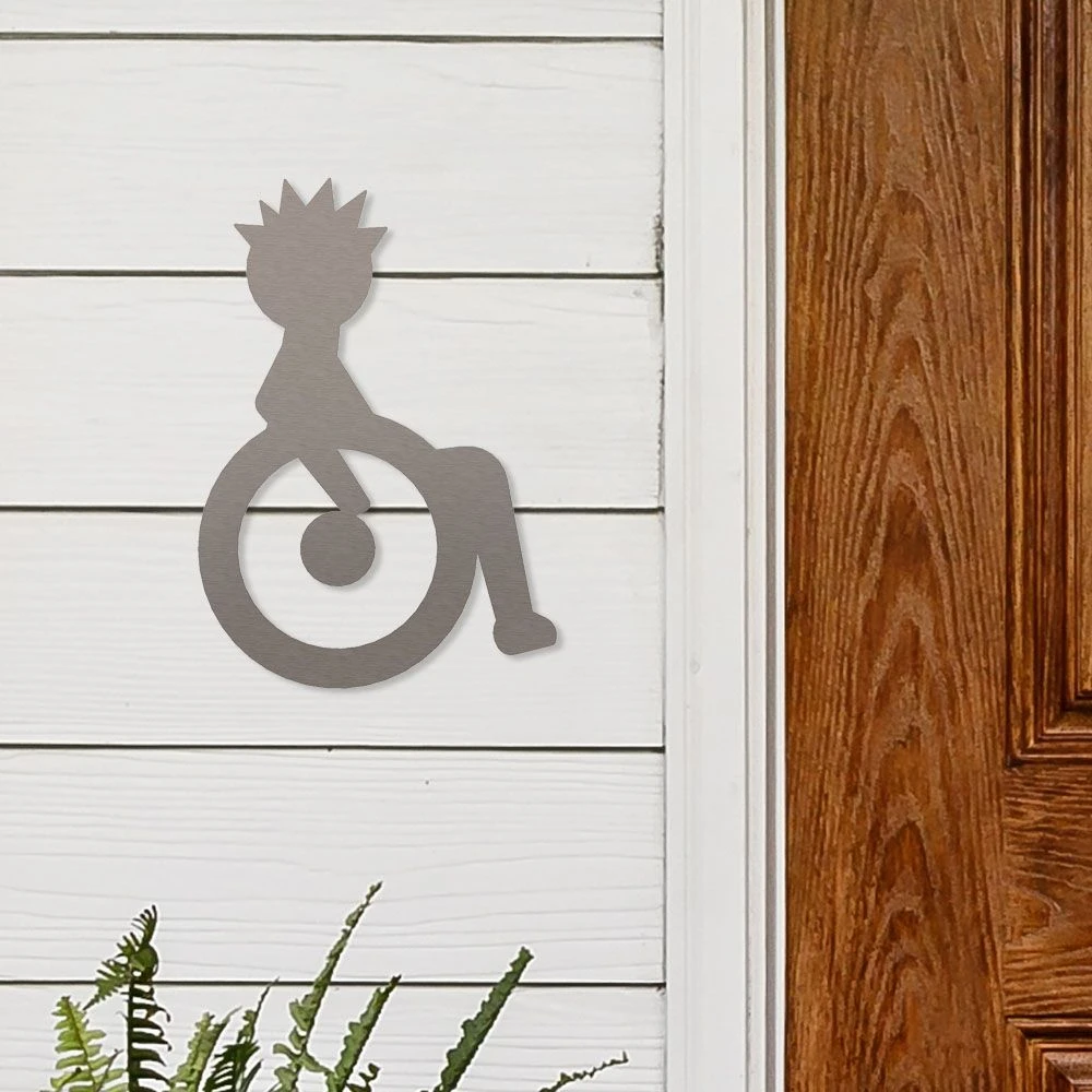 Rollstuhlfahrer Piktogramm Aus Edelstahl – Bild 2