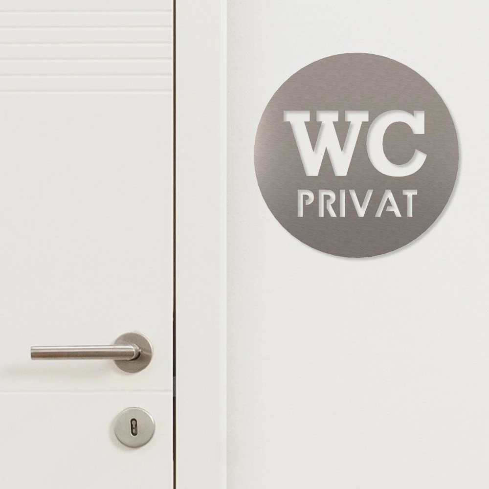WC Privat Piktogramm Rund Aus Edelstahl – Bild 2