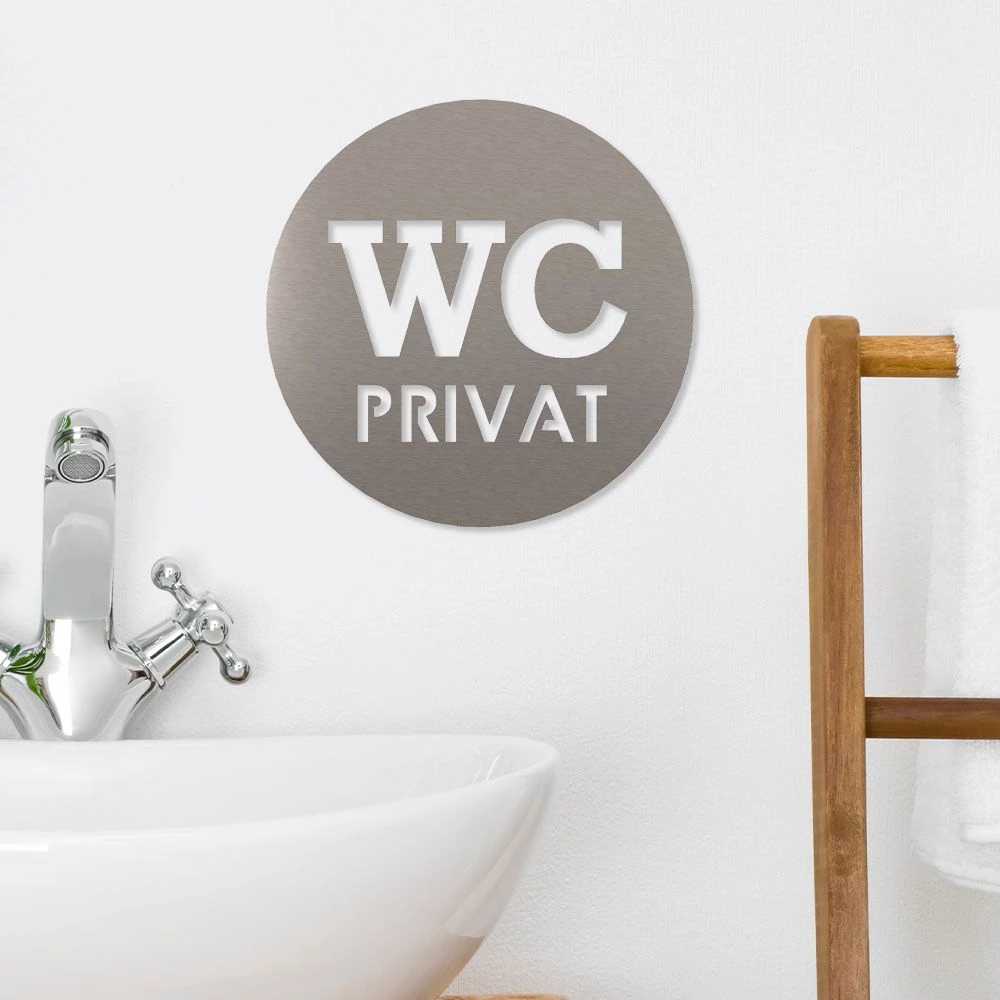 WC Privat Piktogramm Rund Aus Edelstahl – Bild 3