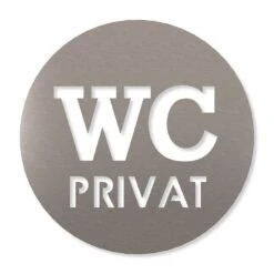 WC Privat Piktogramm Rund Aus Edelstahl