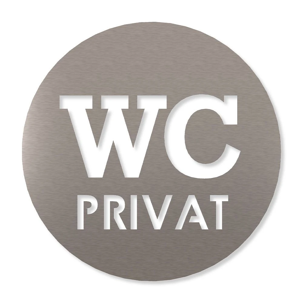 WC Privat Piktogramm Rund Aus Edelstahl