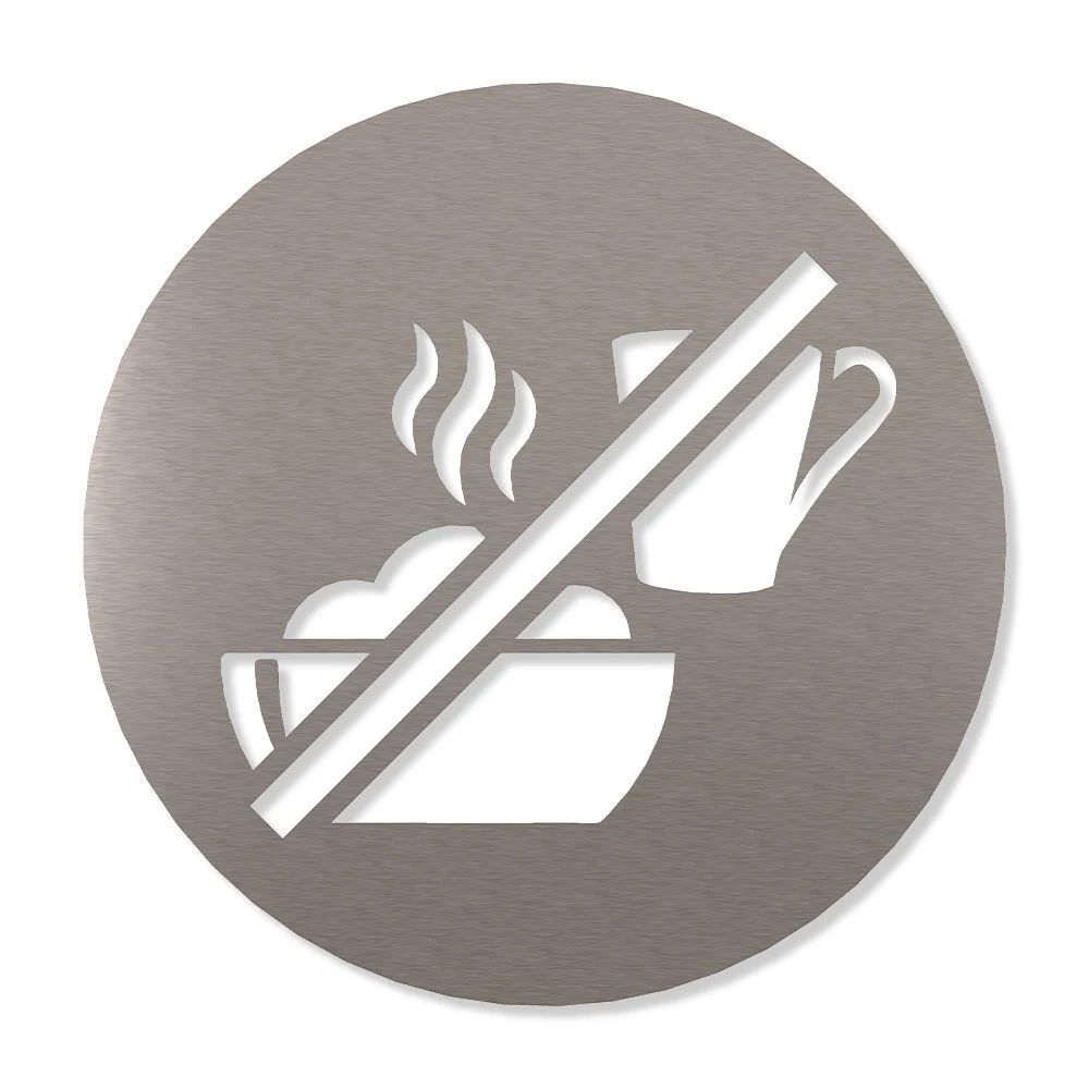 Essen & Trinken Verboten Piktogramm Rund Aus Edelstahl