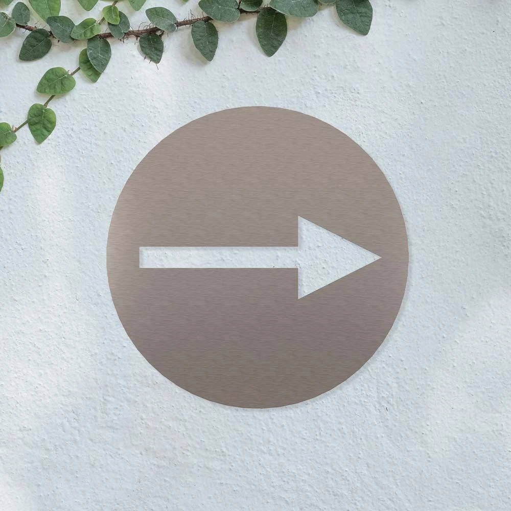 Richtungspfeil Piktogramm Rund Aus Edelstahl – Bild 2