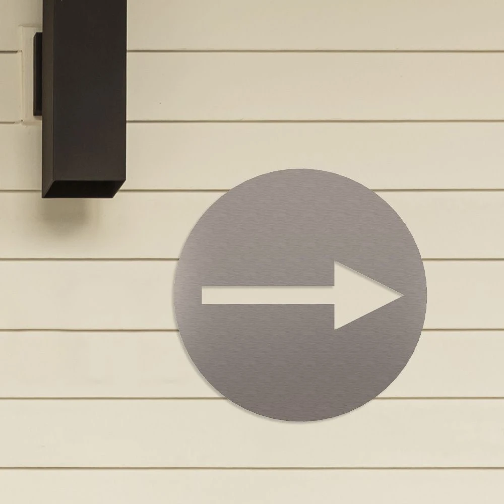 Richtungspfeil Piktogramm Rund Aus Edelstahl – Bild 3