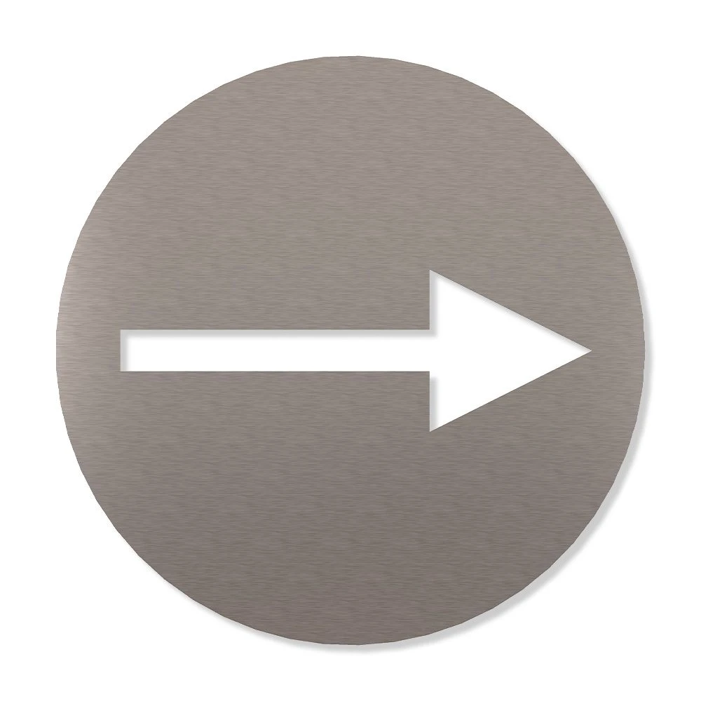 Richtungspfeil Piktogramm Rund Aus Edelstahl