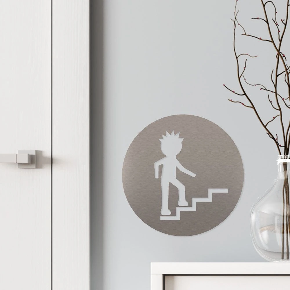 Treppe Piktogramm Rund Aus Edelstahl – Bild 2