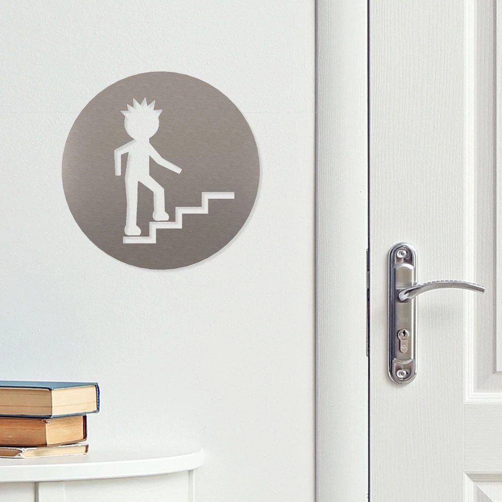 Treppe Piktogramm Rund Aus Edelstahl – Bild 3