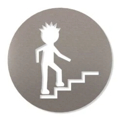 Treppe Piktogramm Rund Aus Edelstahl