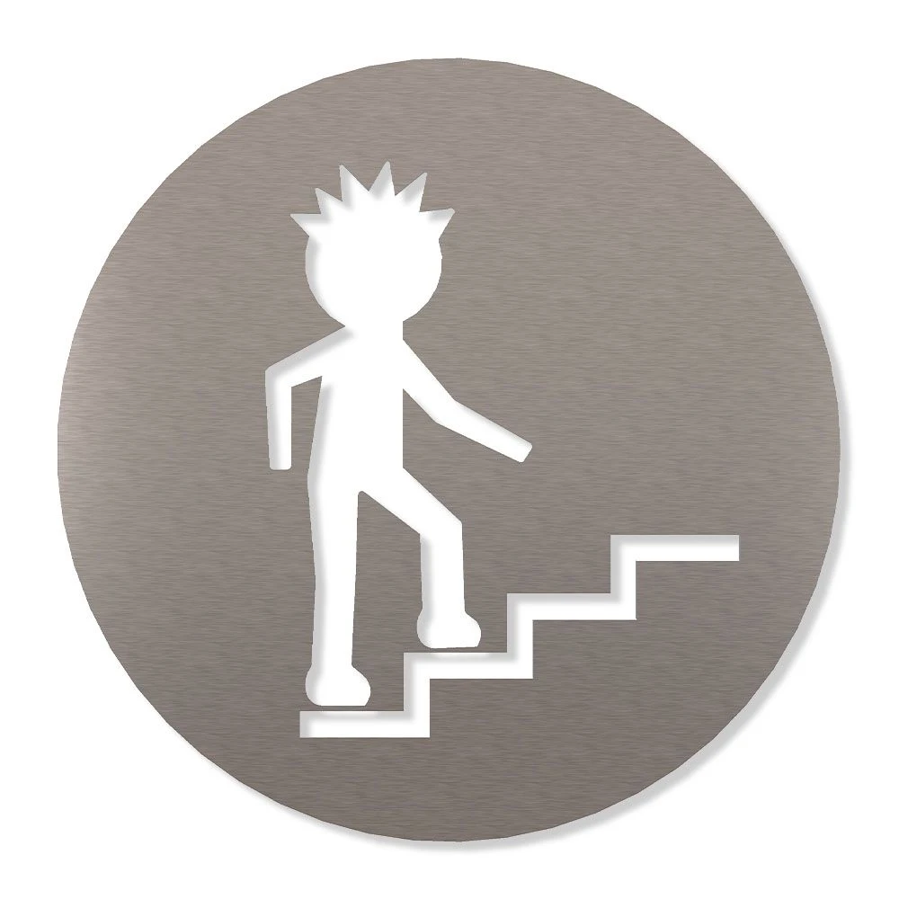 Treppe Piktogramm Rund Aus Edelstahl