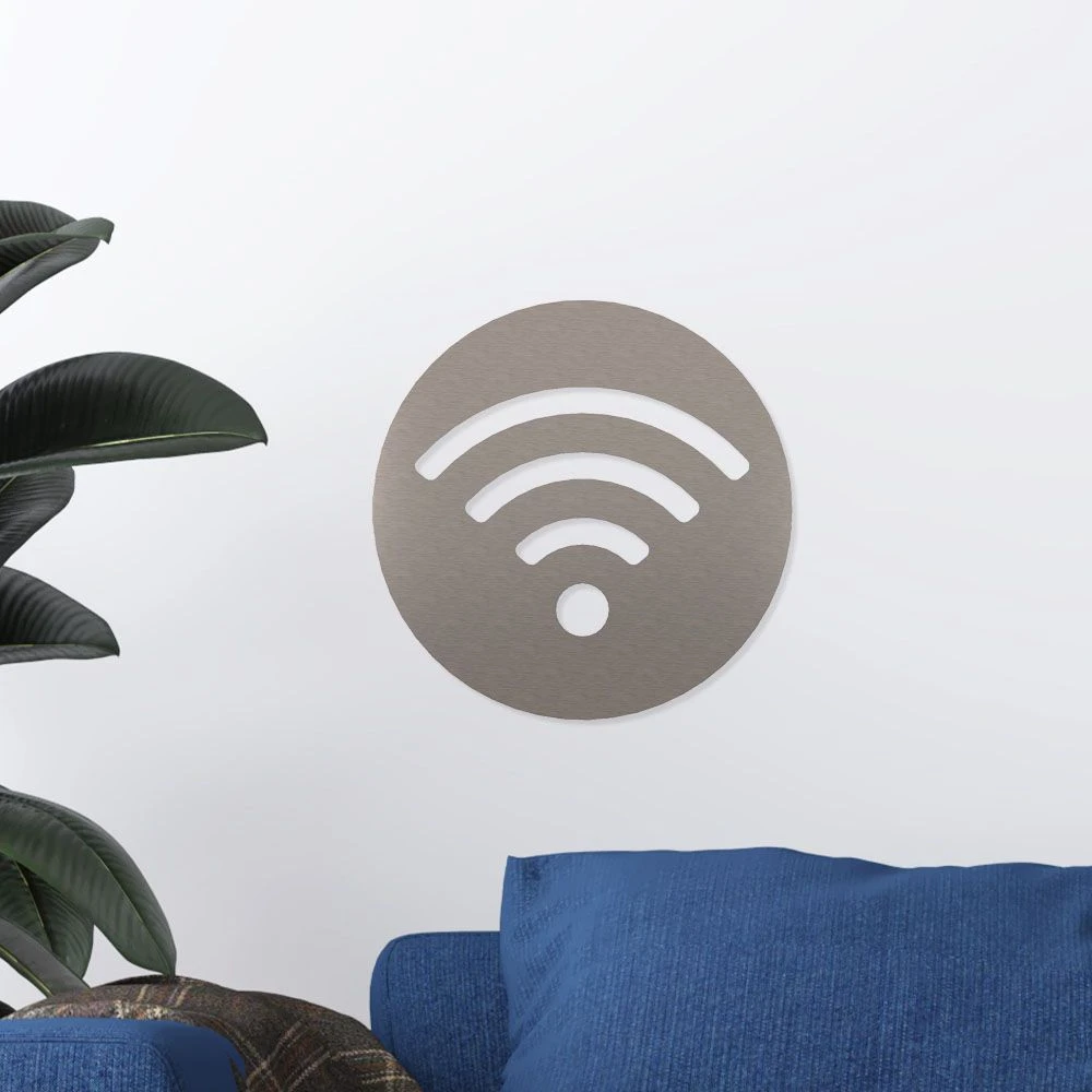 WLAN Piktogramm Rund Aus Edelstahl – Bild 3