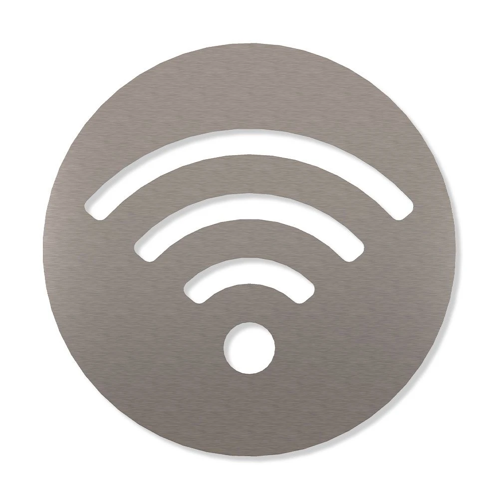 WLAN Piktogramm Rund Aus Edelstahl