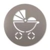 Kinderwagen Piktogramm Rund Aus Edelstahl
