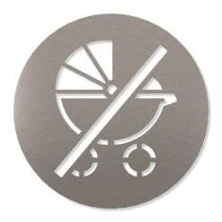 Kinderwagen Verboten Piktogramm Rund Aus Edelstahl