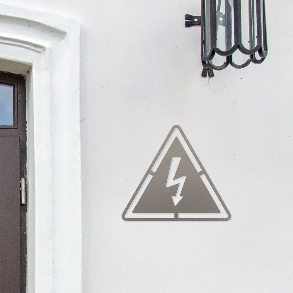 Hochspannung Piktogramm Aus Edelstahl – Bild 2
