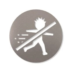 Rennen Verboten Piktogramm Rund Aus Edelstahl