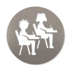 Prüfungsraum Piktogramm Rund Aus Edelstahl