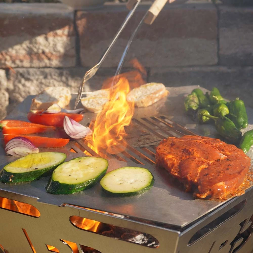 BlazeBox Pentagon Mini Grillplatte Mit Rost – Bild 4