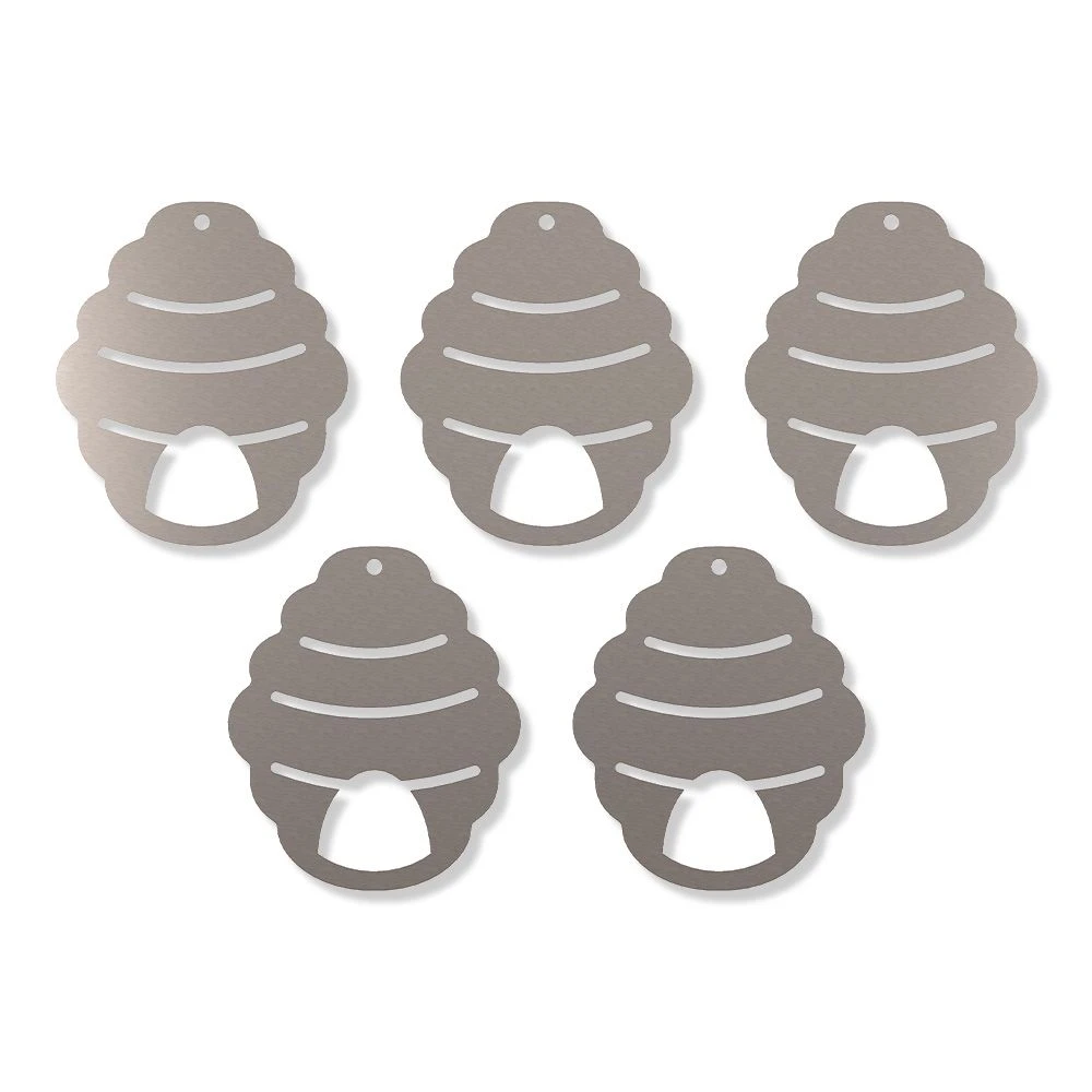 Edelstahl Baumanhänger Bienenstock 10,0 X 8,5 Cm Im 5er Set