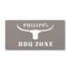 Edelstahl Schild BBQ Zone Mit Wunschnamen 20 X 40 Cm