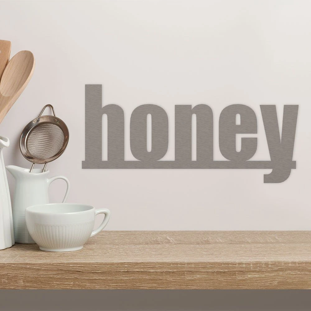 Edelstahl Schriftzug Honey Mit Aufhänger – Bild 2