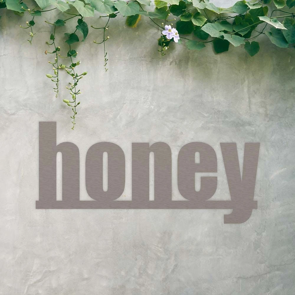 Edelstahl Schriftzug Honey Mit Aufhänger – Bild 3