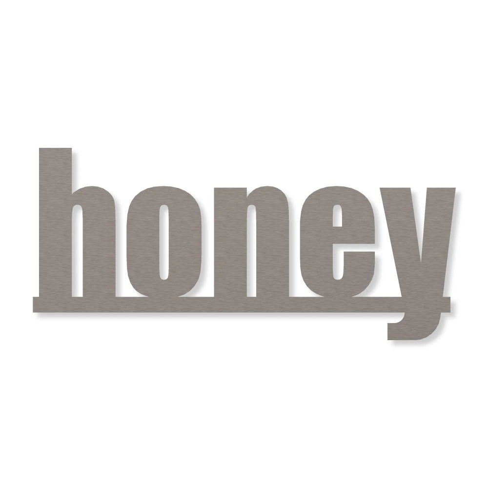 Edelstahl Schriftzug Honey Mit Aufhänger