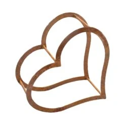 Edelrost Kaminholzregal Herz 50x50x25cm