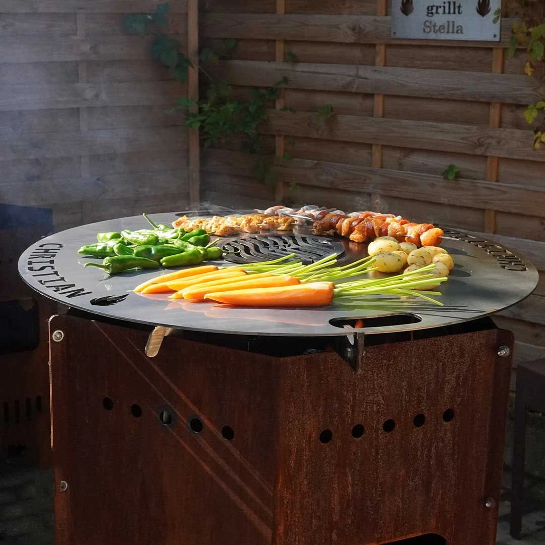 Feuerplatte Grillplatte Grillring Für Feuertonnen Ø 105 Cm Mit Wunschnamen – Bild 4