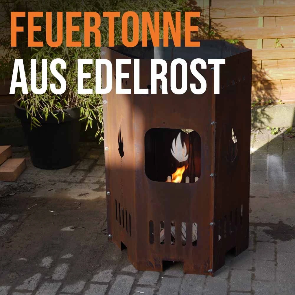 Edelrost Feuertonne Groß – Bild 3