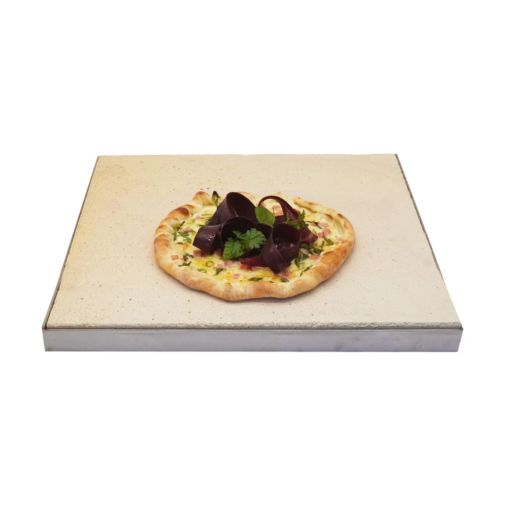 Pizzastein Grill 45 X 45 X 3 Cm + Edelstahlrahmen