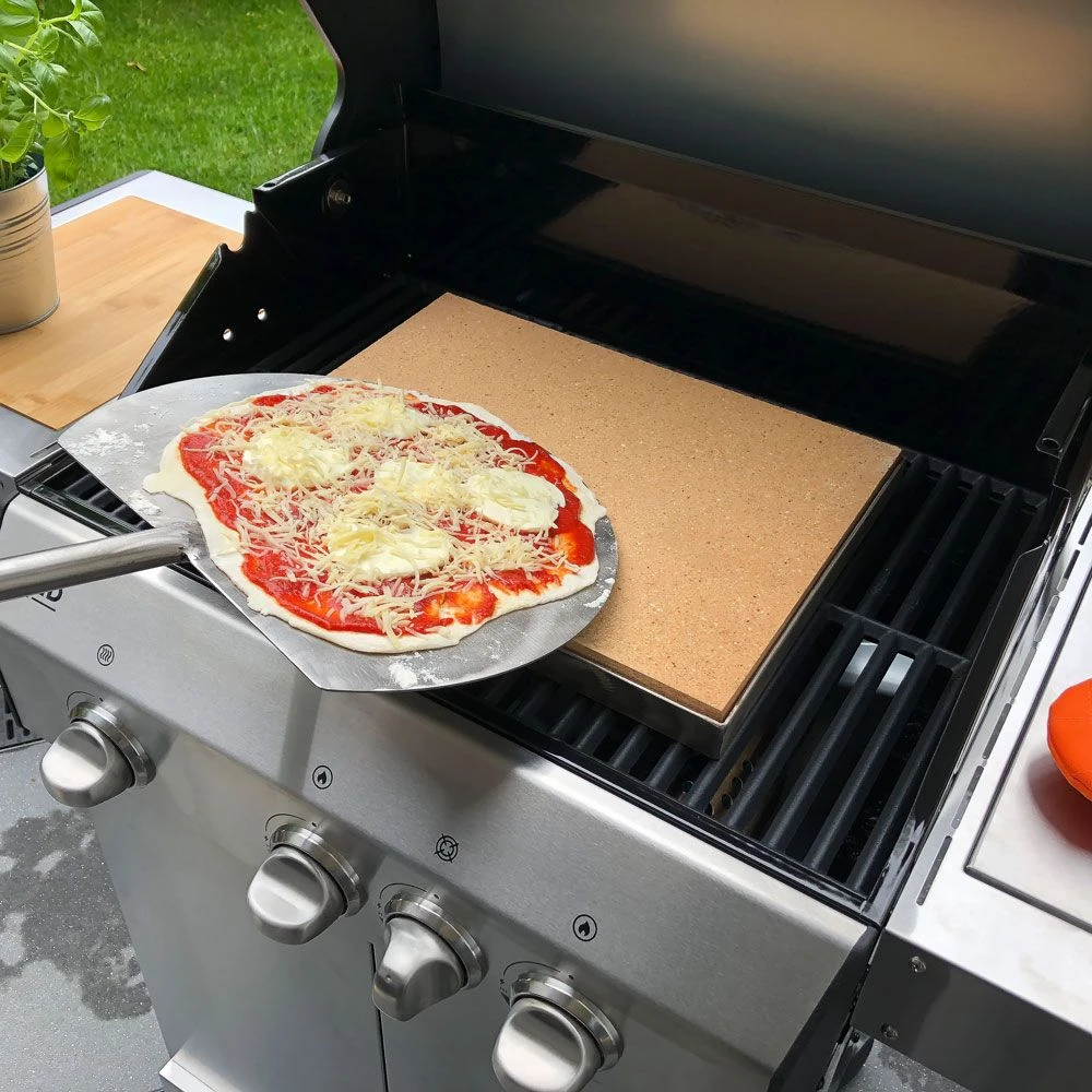 Pizzastein Grill 50 X 20 X 3 Cm + Edelstahlrahmen – Bild 6