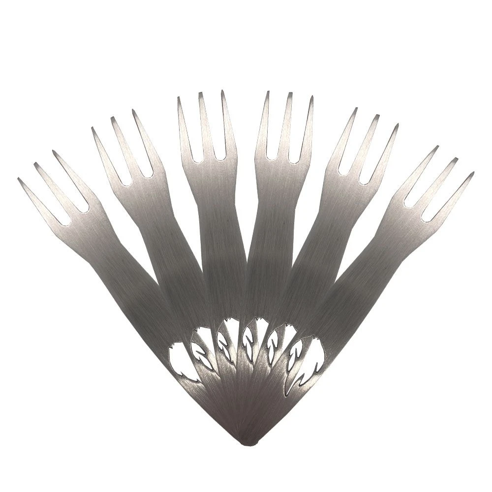 Pommespieker / Pommesgabel Mit Flamme 6er Set Edelstahl – Bild 4