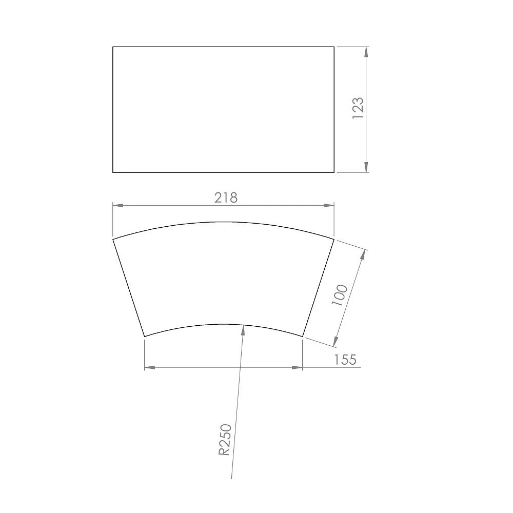 Schamottstein Radial 218x155x123x100mm 5 Stück – Bild 4