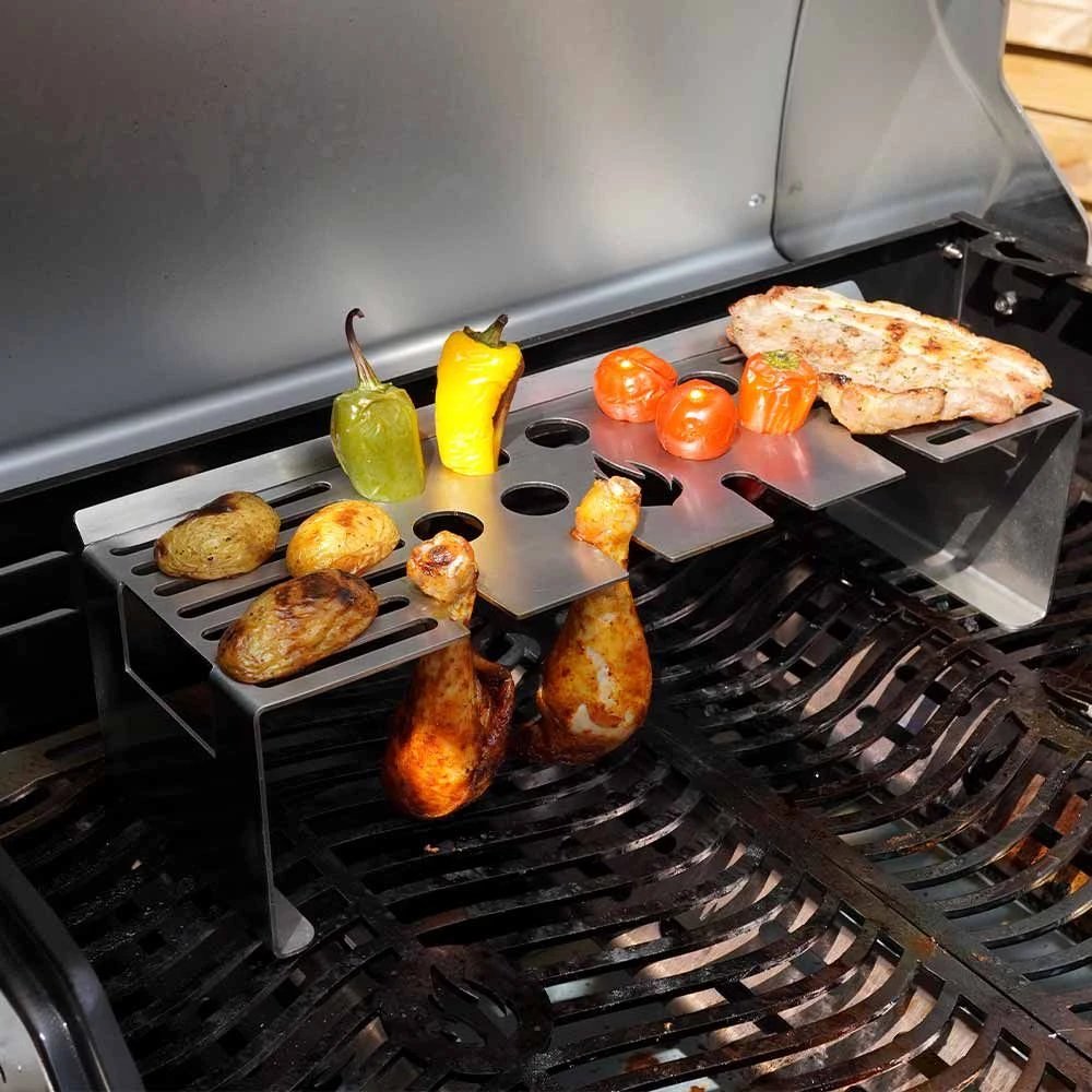 Warmhalterost Multi-Station Für Den Grill 38,1 X 12,5 Cm Aus Edelstahl – Bild 2