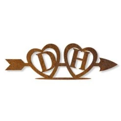 Edelrost Liebespfeil Mit Initialen Und Fuß